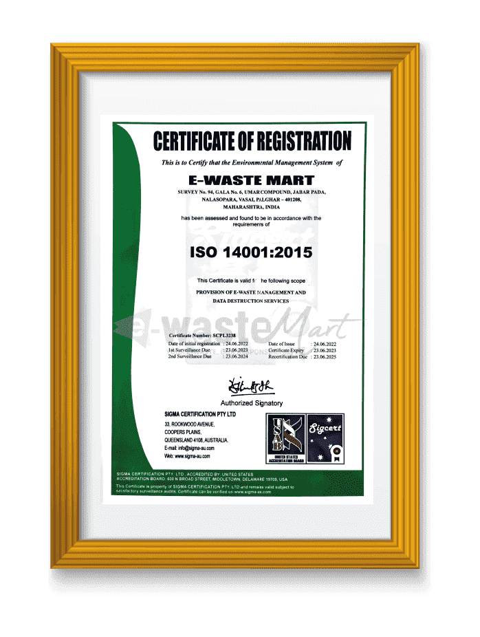 e waste mart certificate